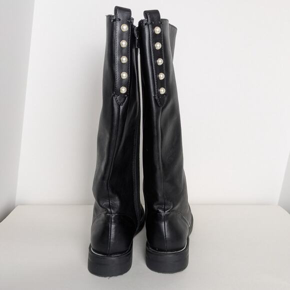 Zara Kids girls knee high black faux leather riding boots size 35 - Picture 3 of 13